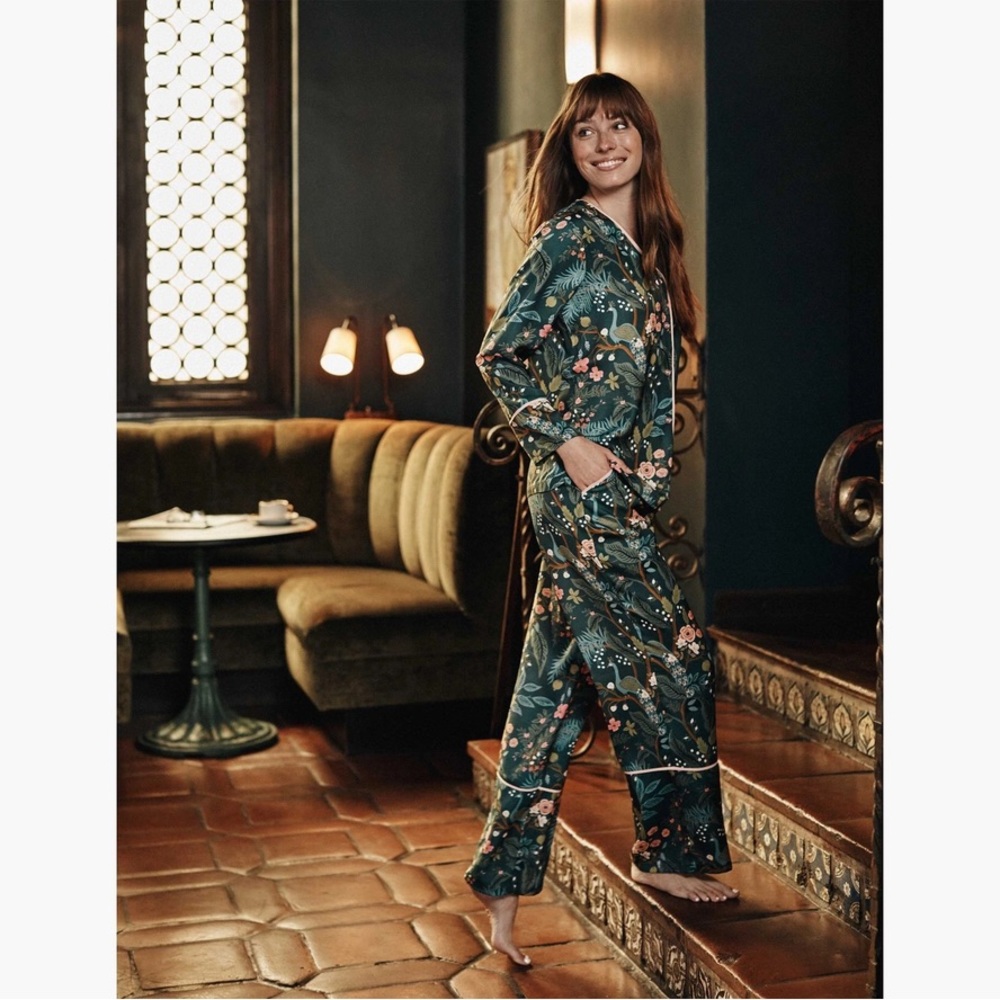 Beautiful Rifle Paper Co Emerald Peacock Cloud 9 Pajamas Small Sold Out!